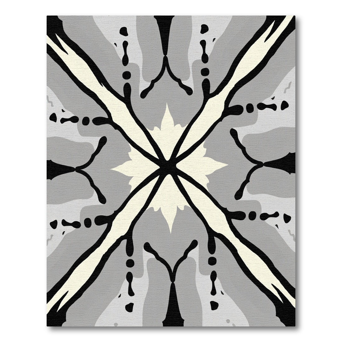 Monochromatic Starburst Geometric Symmetry Rug