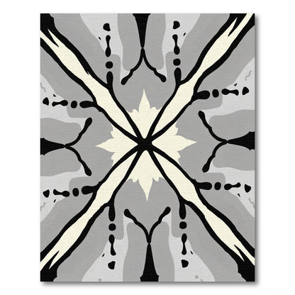 Monochromatic Starburst Geometric Symmetry Rug