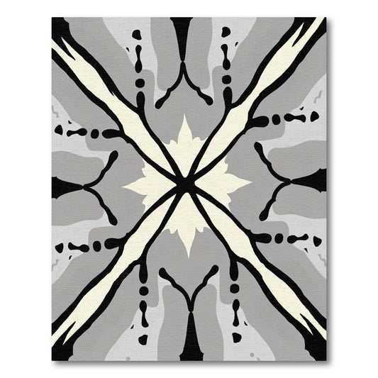 Monochromatic Starburst Geometric Symmetry Rug