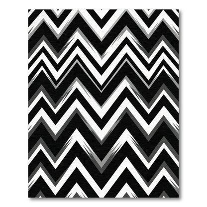 Monochromatic Jagged Chevron Accordion Rug