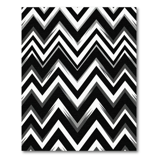 Monochromatic Jagged Chevron Accordion Rug