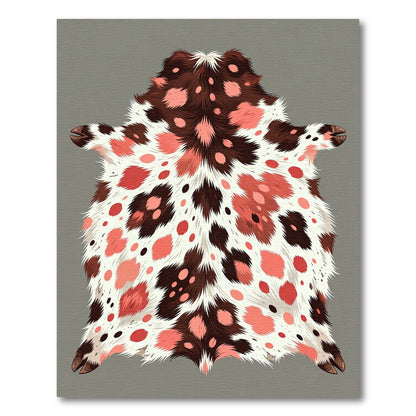 Spotted Hide Red Pink Cow Rug