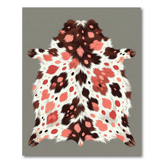 Spotted Hide Red Pink Cow Rug