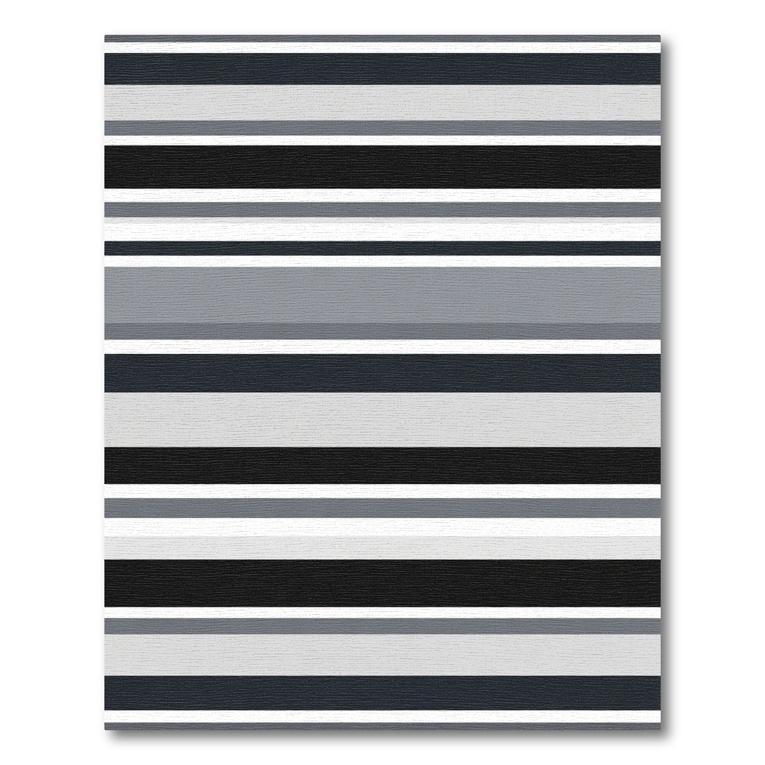Modern Gray Black Horizontal Stripe Rug