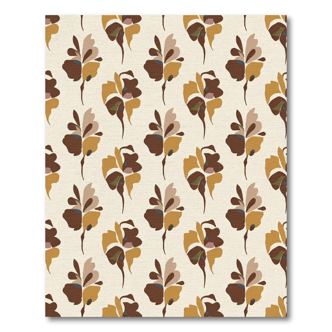 Earthy Toned Abstract Floral Medallions Rug