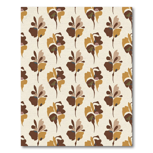 Earthy Toned Abstract Floral Medallions Rug