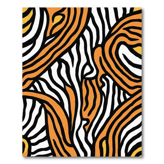 Bold Orange Black White Zebra Rug