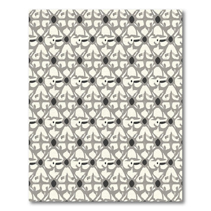 Geometric Ivory Gray Lattice Rug