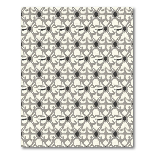 Geometric Ivory Gray Lattice Rug
