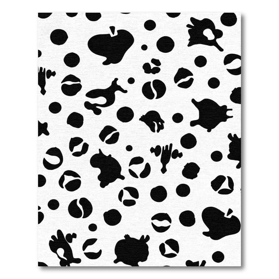 Black White Irregular Spots Scattered Rug