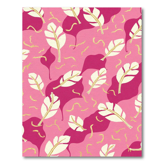Pink Feathered Swirl Composition Rug