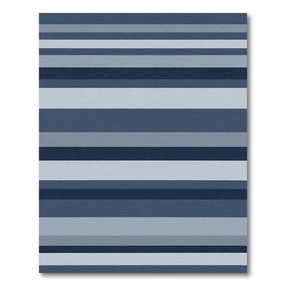 Cool Blue Horizontal Stripe Gradient Rug