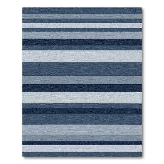 Cool Blue Horizontal Stripe Gradient Rug