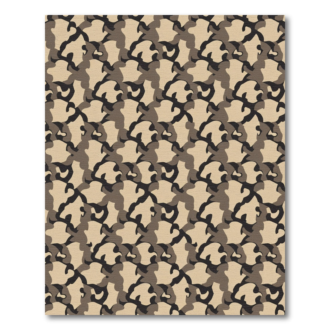 Earthy Tone Camouflage Patchwork Rug
