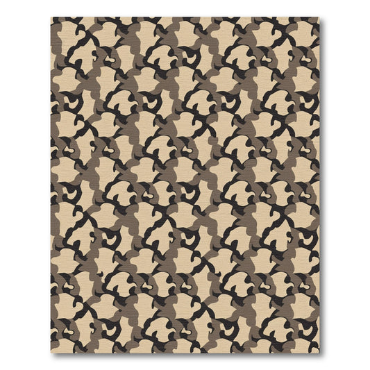Earthy Tone Camouflage Patchwork Rug