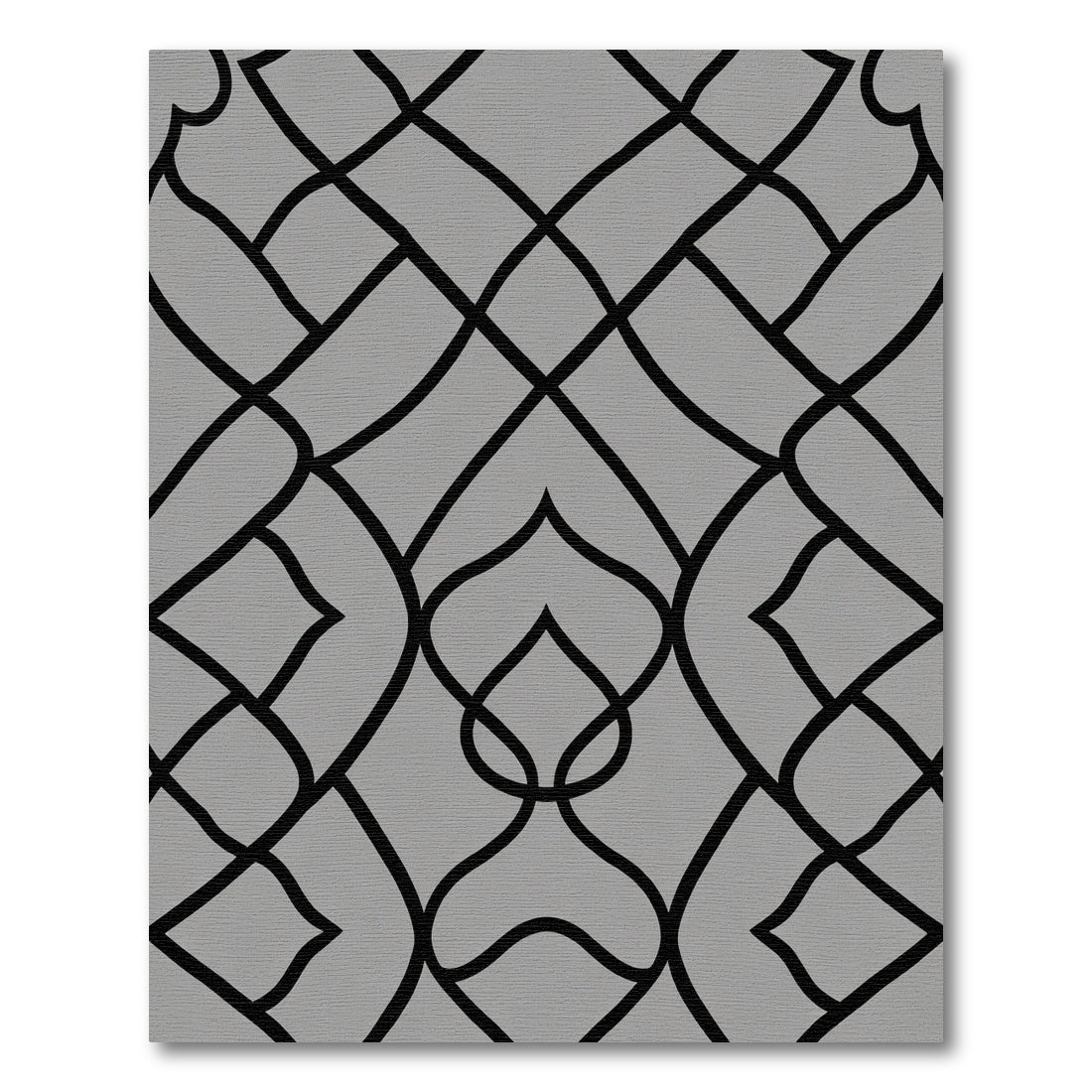 Monochromatic Interlocking Scrollwork Rug