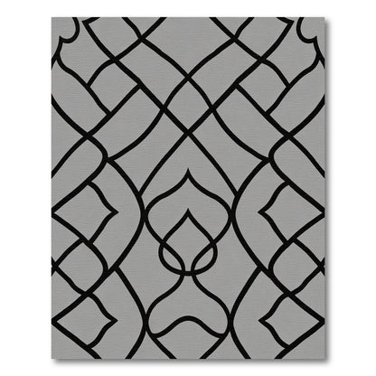 Monochromatic Interlocking Scrollwork Rug