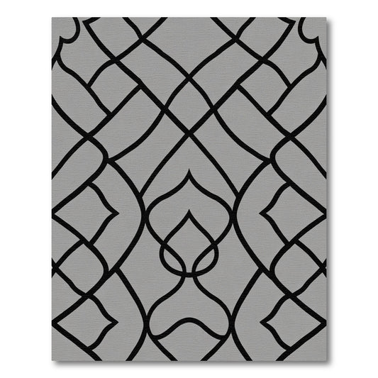 Monochromatic Interlocking Scrollwork Rug