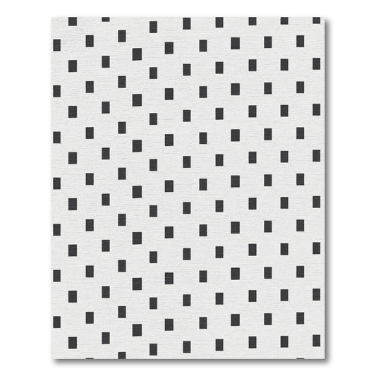 Classic Black Square Grid Rug