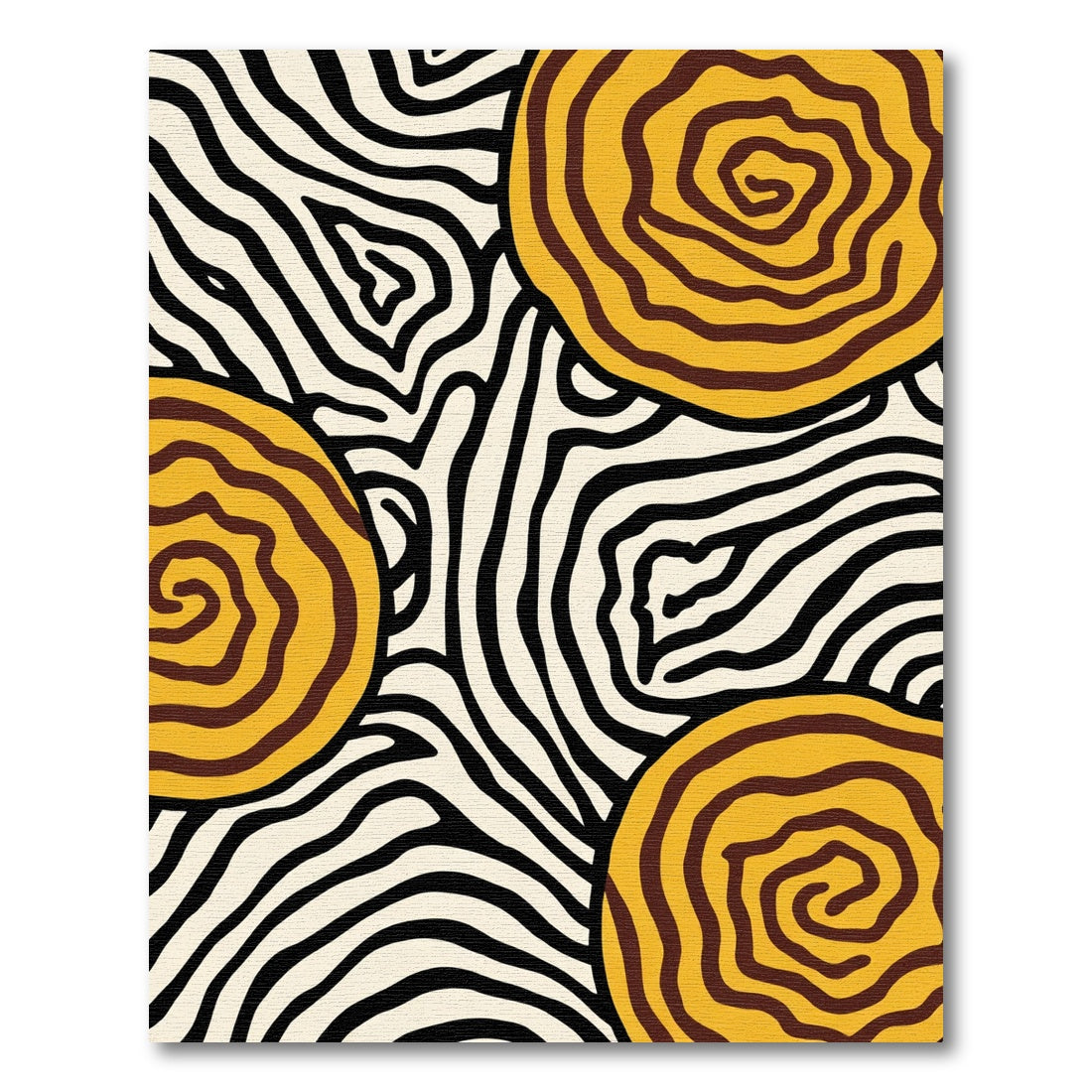 Abstract Swirl Zebra Cream Rug