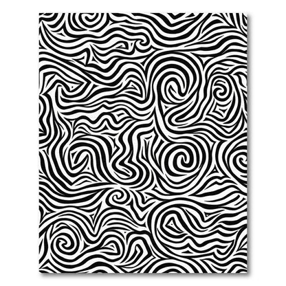 Abstract Black White Swirl Rug