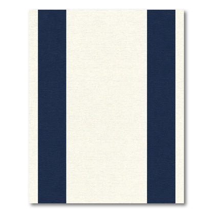 Navy Cream Wide Stripe Rug