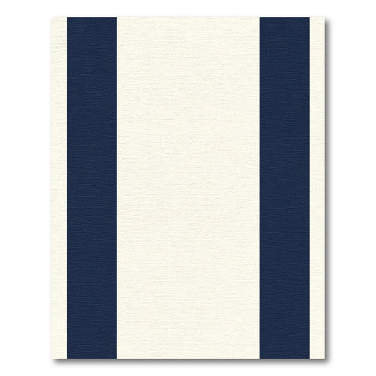 Navy Cream Wide Stripe Rug