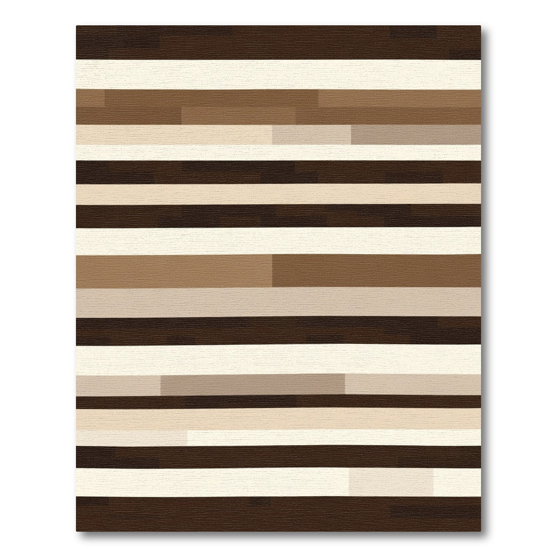 Brown and Cream Horizontal Stripe Rug