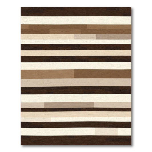 Brown and Cream Horizontal Stripe Rug
