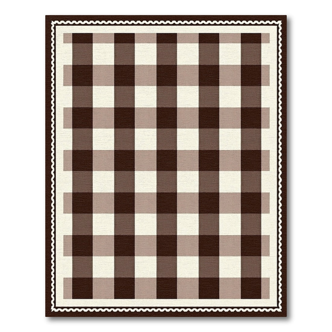 Warm Brown Beige Plaid Rug