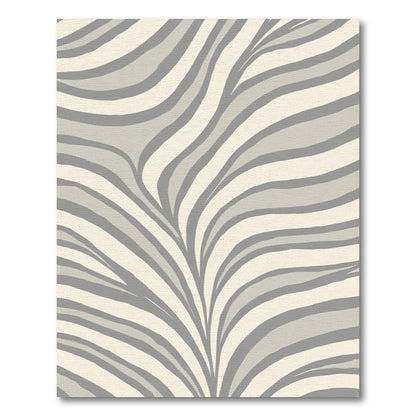 Pale Gray Zebra Stripe Waves Rug