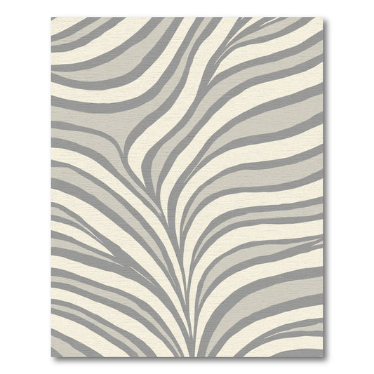 Pale Gray Zebra Stripe Waves Rug