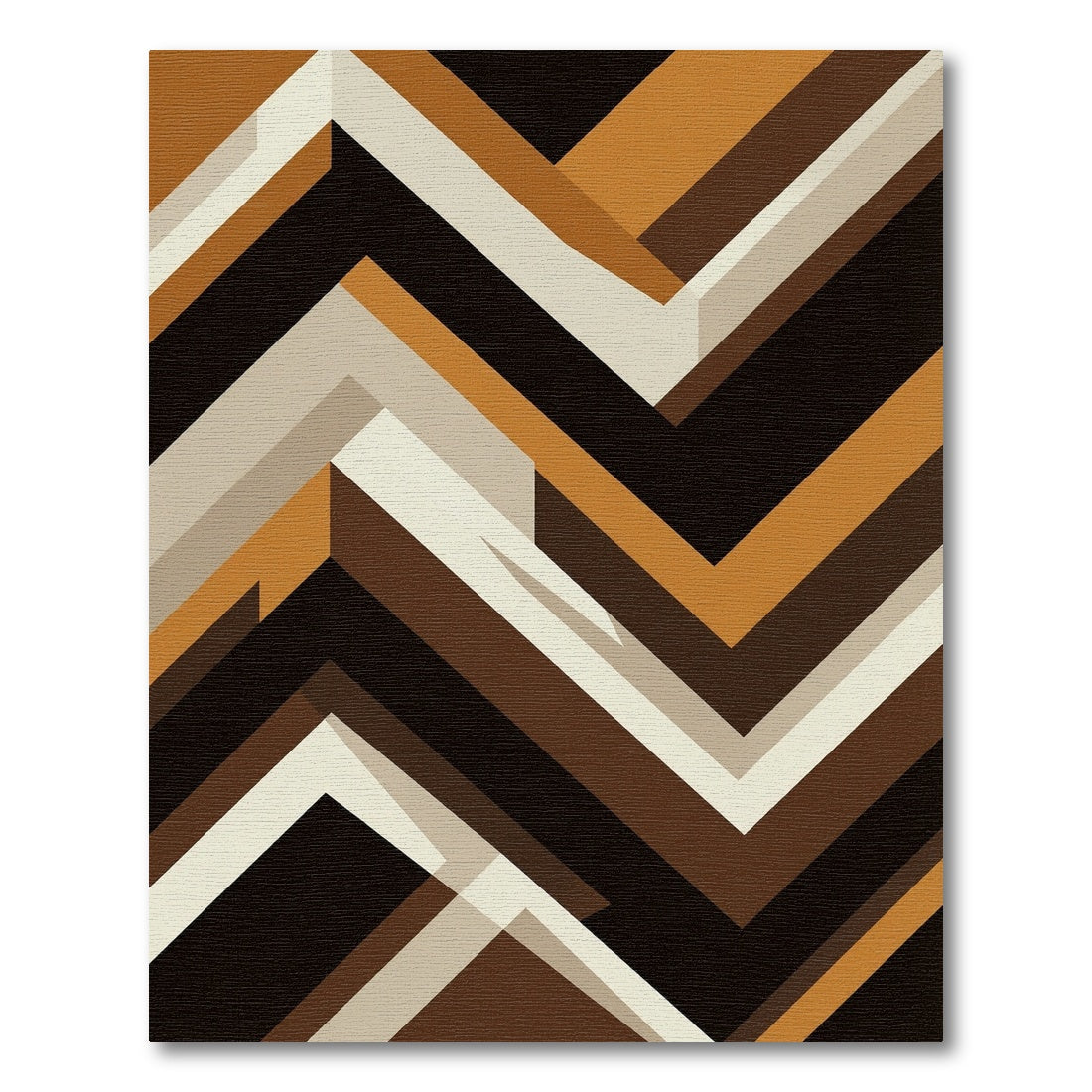 Geometric Earth Tone Chevron Abstract Area Rug