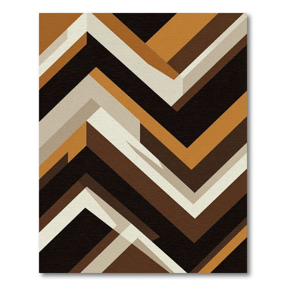 Geometric Earth Tone Chevron Abstract Area Rug