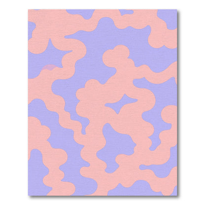 Pink Purple Wavy Organic Shapes Rug