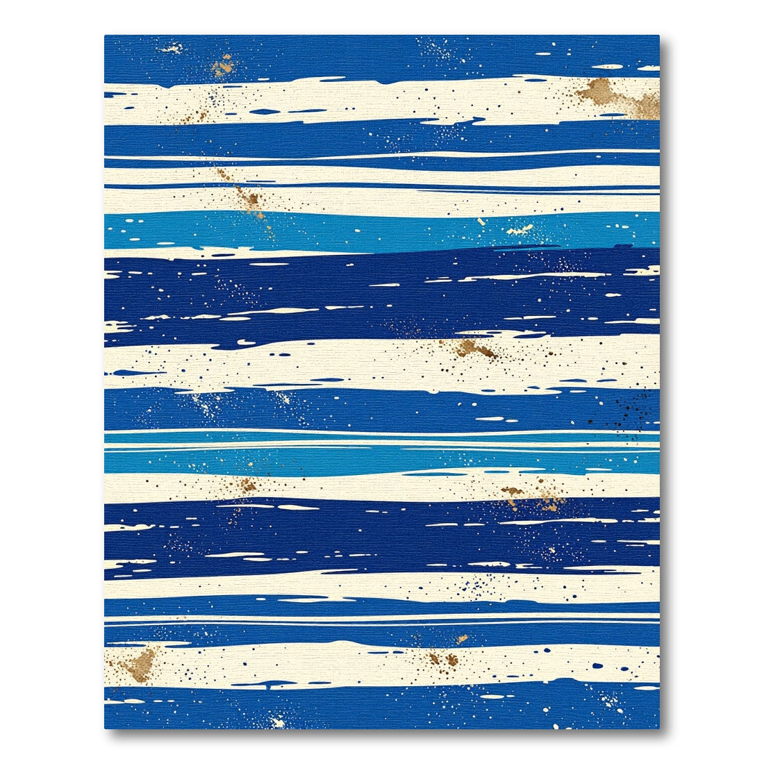 Golden Speckled Navy Blue Linear Stripes Rug
