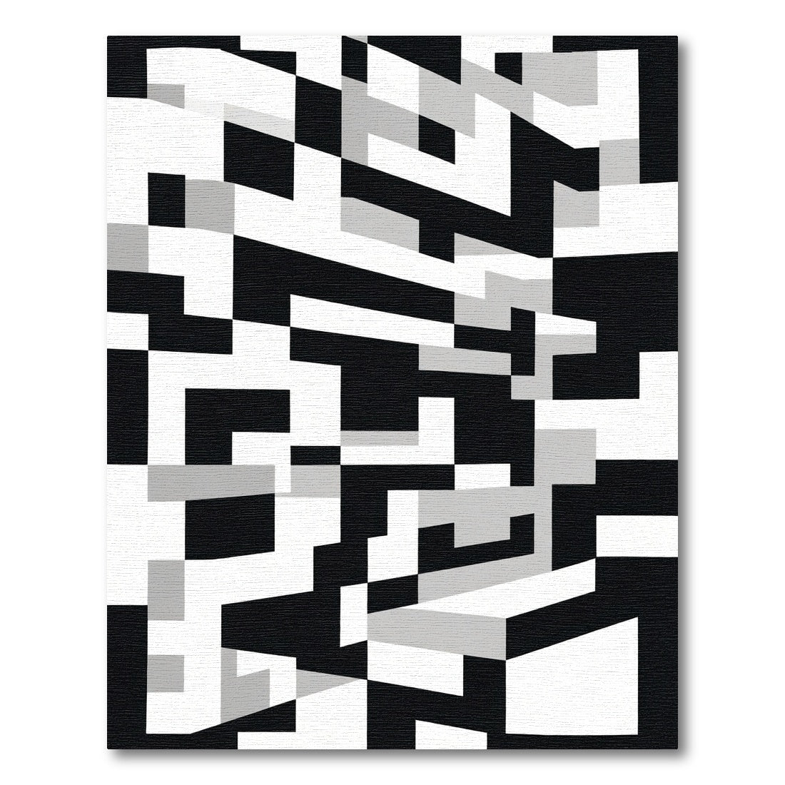 Monochromatic Geometric Abstract Block Rug