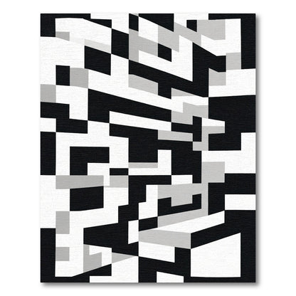 Monochromatic Geometric Abstract Block Rug