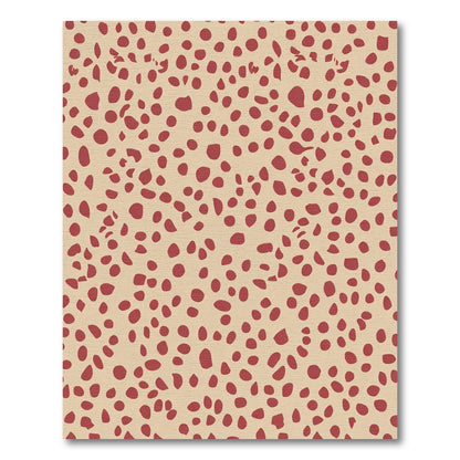 Crimson Dotted Abstract Background Rug