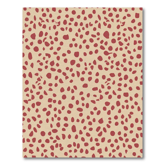 Crimson Dotted Abstract Background Rug
