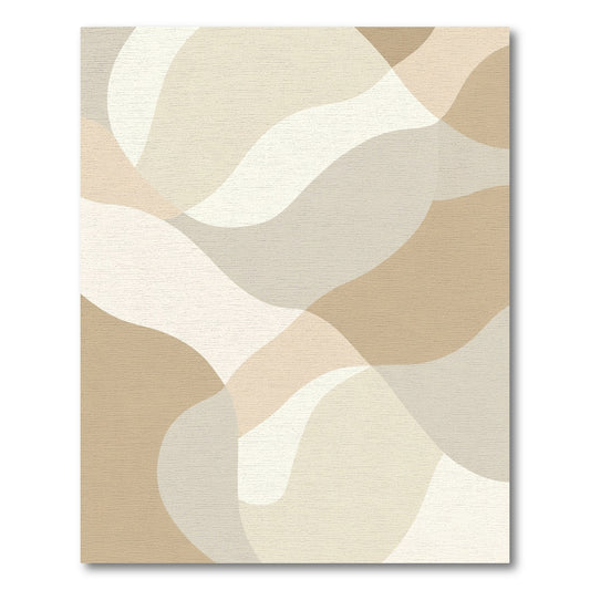 Neutral Earth Tones Abstract Waves Rug