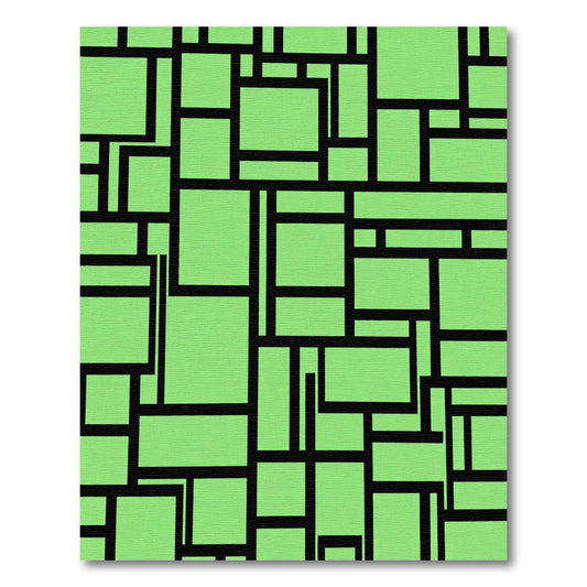Lime Green Rectangular Geometric Composition Rug