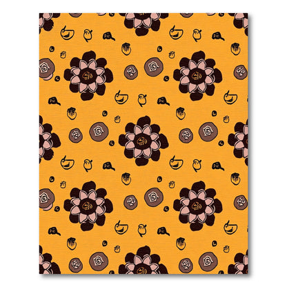 Brown and Pink Floral Medallion Rug