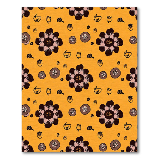 Brown and Pink Floral Medallion Rug