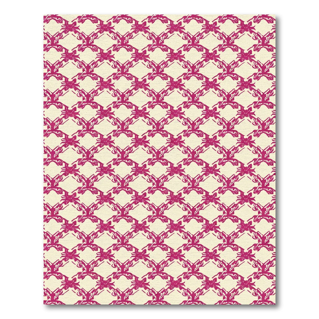Crimson Abstract Interlocking Floral Rug