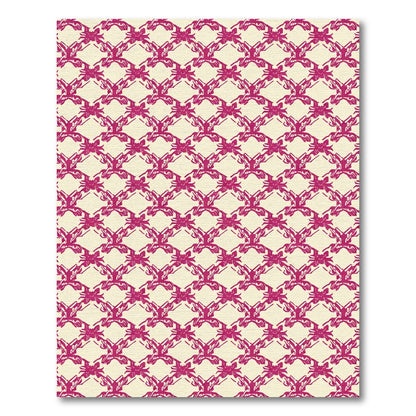 Crimson Abstract Interlocking Floral Rug