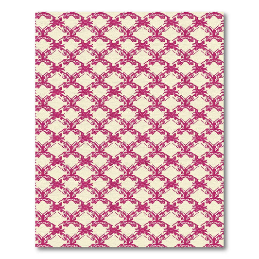 Crimson Abstract Interlocking Floral Rug