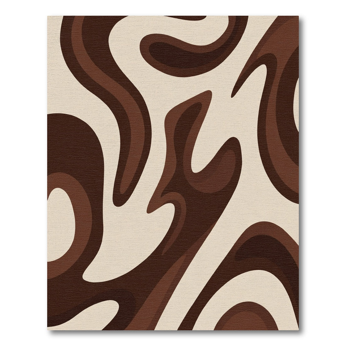 Chocolate Swirl Abstract Flow Rug