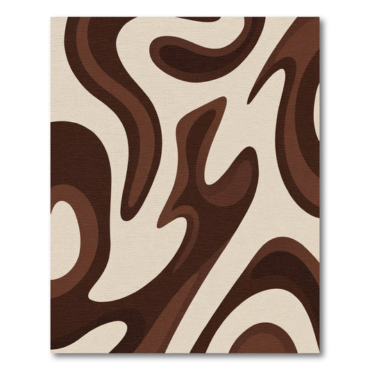 Chocolate Swirl Abstract Flow Rug