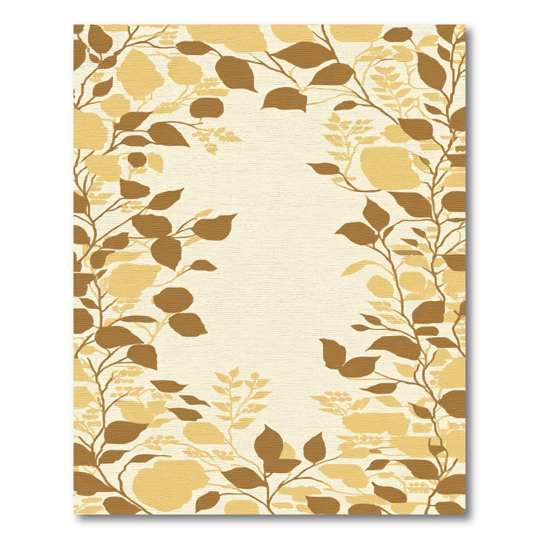Earthy Brown Beige Botanical Branches Rug